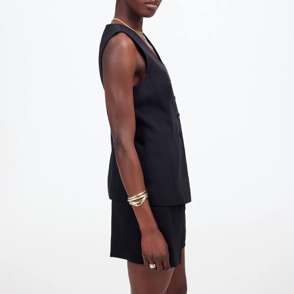 Madewell Cutaway Long Vest - NWT (4, Black) - Picture 2 of 12